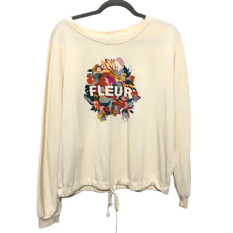 sweatshirts with ribbed panels -Sweatshirt Crewneck By Saturday/sunday In Cream, Size: M