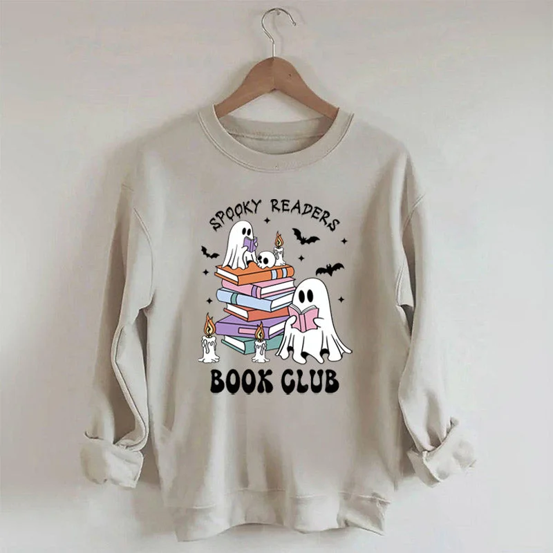 sweatshirts women rich mocha -Ghost Halloween Spooky Readers Sweatshirt