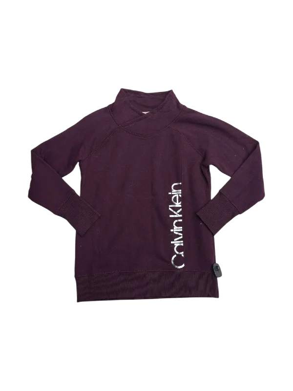 ruby sweatshirts vibrant hue -Athletic Sweatshirt Collar By Calvin Klein Performance In Purple, Size: L