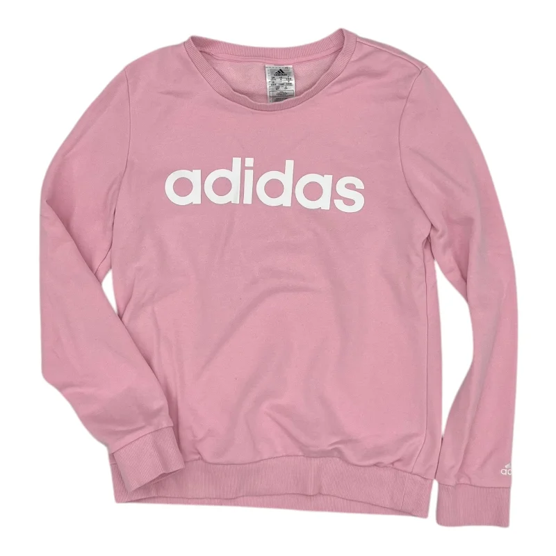 sweatshirts with flared cuffs -Athletic Sweatshirt Crewneck By Adidas In Pink, Size:S