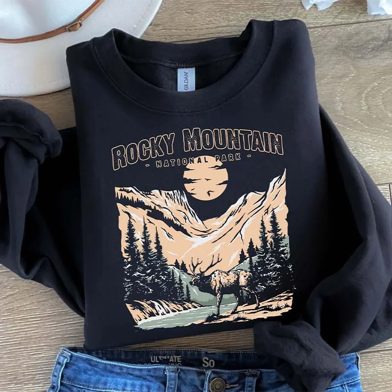 breathable alpaca sweatshirts soft -Rocky Mountain National Park Sweatshirt