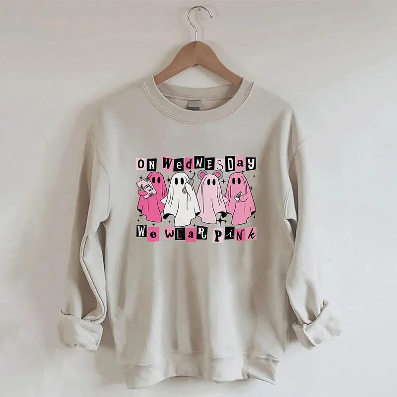 patterned hemp sweatshirts bold -On Wednesday We Wear Pink Sweatshirt