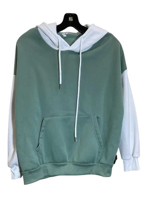 sweatshirts men wave pattern -Sweatshirt Hoodie By Clothes Mentor In Green & White, Size: S