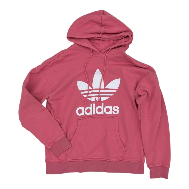 sweatshirts with pearl cuffs -Athletic Sweatshirt Hoodie By Adidas In Pink, Size:S