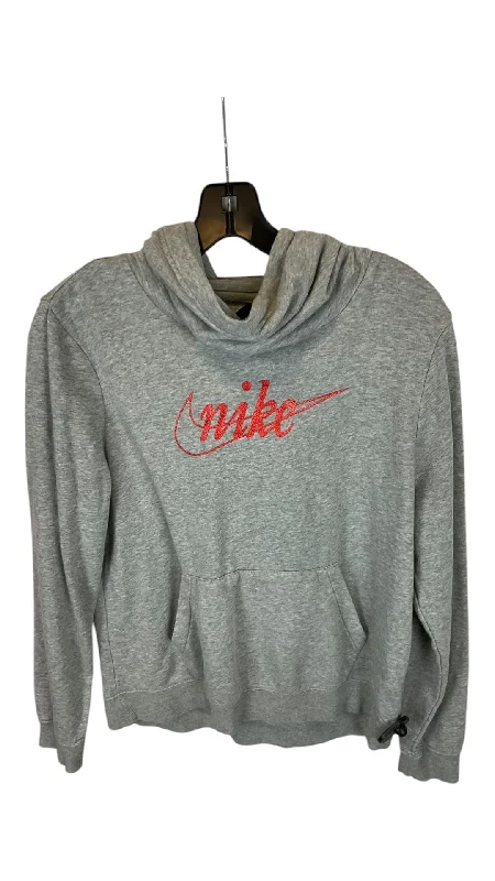 sweatshirts men houndstooth -Sweatshirt Hoodie By Nike Apparel In Grey, Size: M