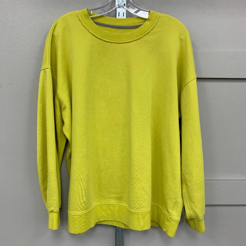 sweatshirts with gathered hemline -Sweatshirt Crewneck By Lululemon In Yellow, Size: L