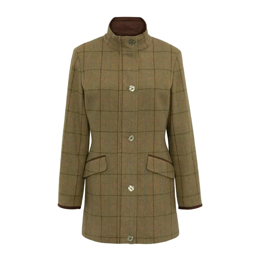 ochre jacket warm tone -Alan Paine Combrook Ladies Tweed Field Jacket