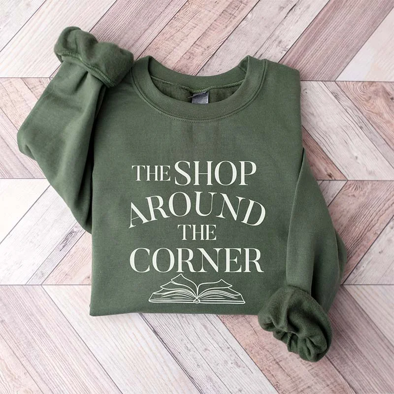 cable cotton sweatshirts twist -The Shop Around The Corner Bookworm Sweatshirt