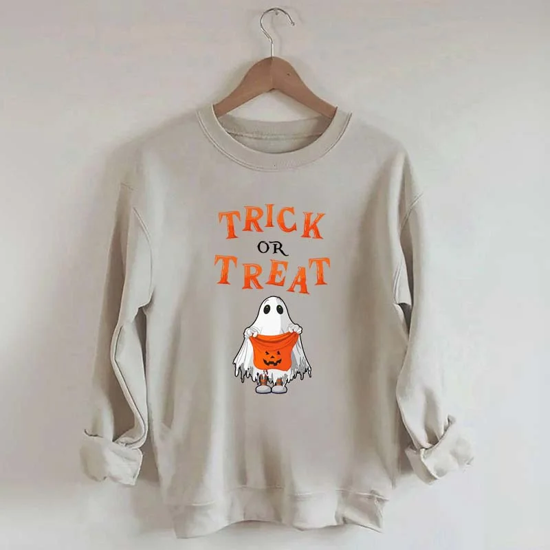 cable bamboo sweatshirts twist -Trick Or Treat Halloween Sweatshirt