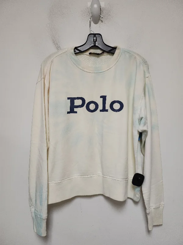 sweatshirts with lace hem -Sweatshirt Collar By Polo Ralph Lauren In Blue & Cream, Size: M