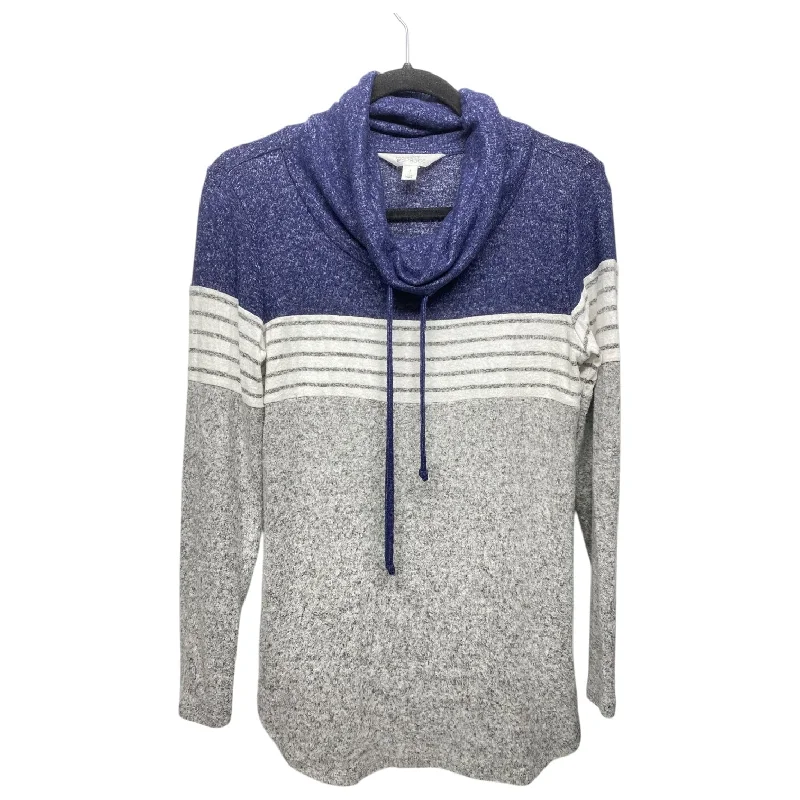 sweatshirts with applique logos -Sweatshirt Collar By Market & Spruce In Striped Pattern, Size: S