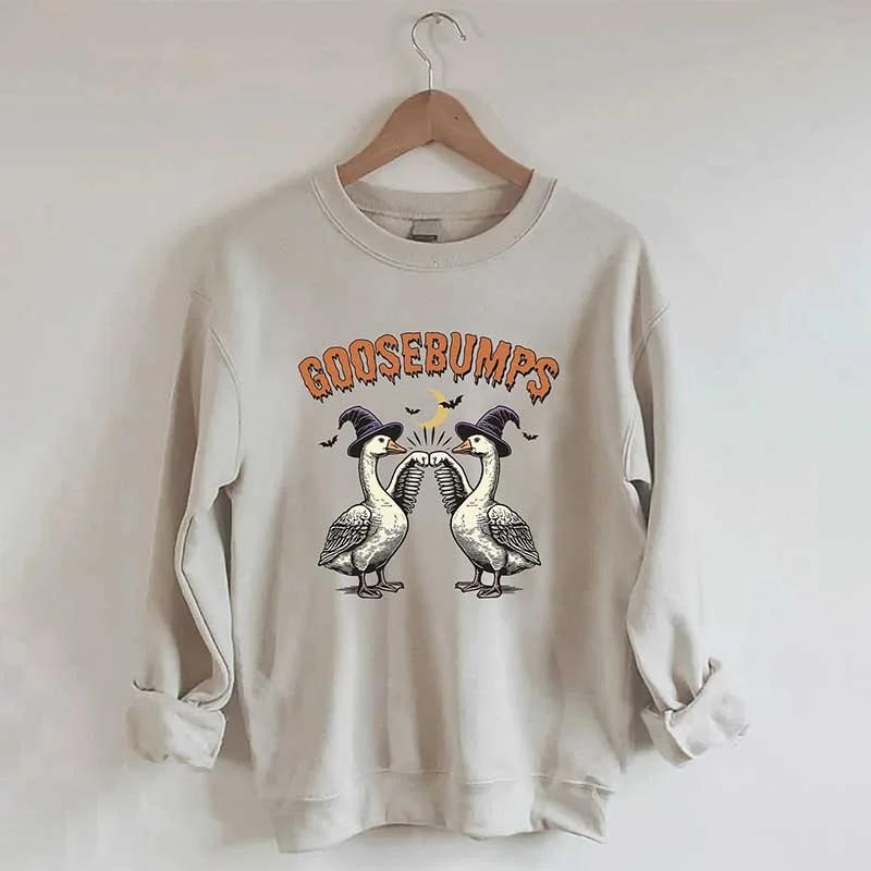 sweatshirts women forest green -Goose Bumps Halloween Sweatshirt