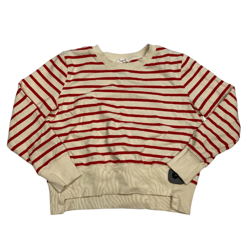 sweatshirts men grid pattern -Sweatshirt Crewneck By A Loves A In Cream & Red, Size: M