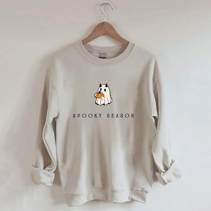 ombre sweatshirts gradient style -Spooky Season Cute Ghost Sweatshirt