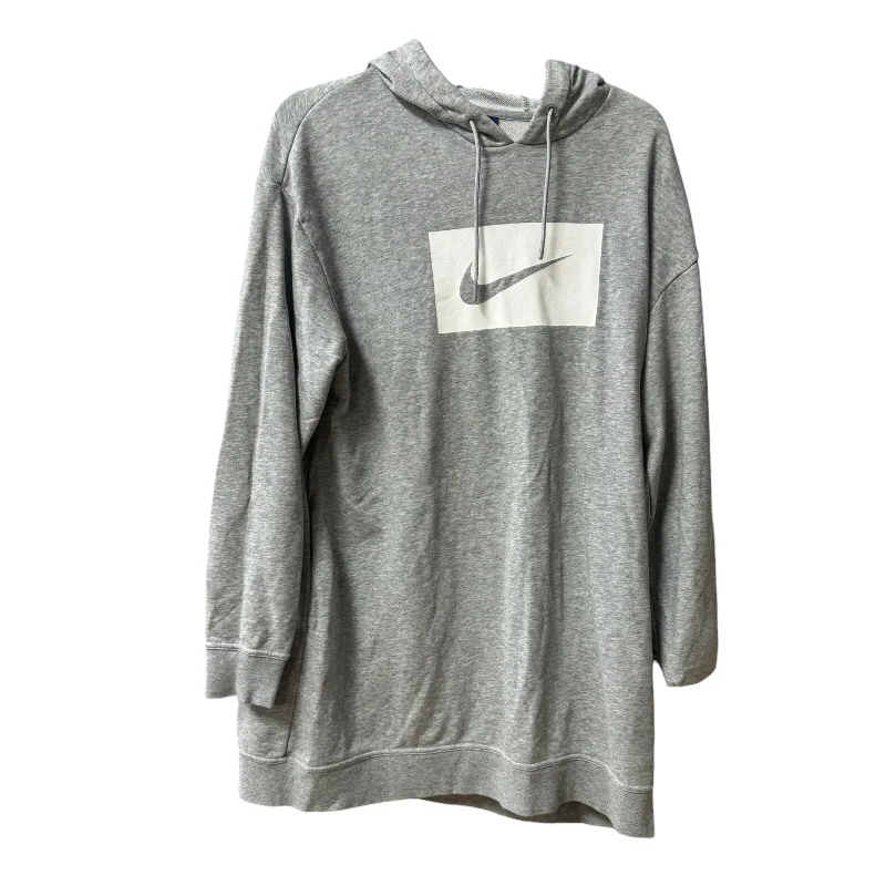 textured cotton sweatshirts tactile -Sweatshirt Hoodie By Nike Apparel In Grey, Size: L