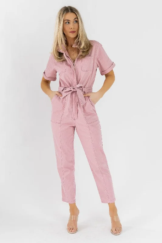 Zahara Mauve Utility Jumpsuit - Final Sale