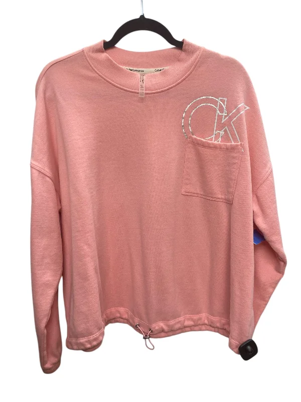 sweatshirts men block design -Sweatshirt Crewneck By Calvin Klein In Pink, Size: 2x