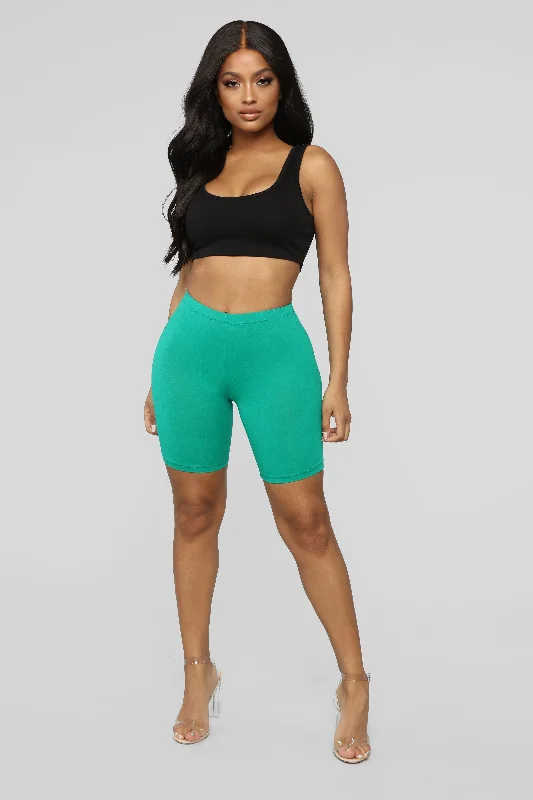 ventilated gym shorts -Natalee Biker Shorts - Green