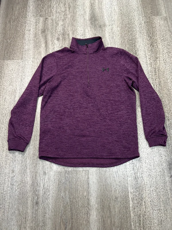 sweatshirts teens neon blue -Athletic Sweatshirt Collar By Under Armour In Purple & Red, Size: Sp