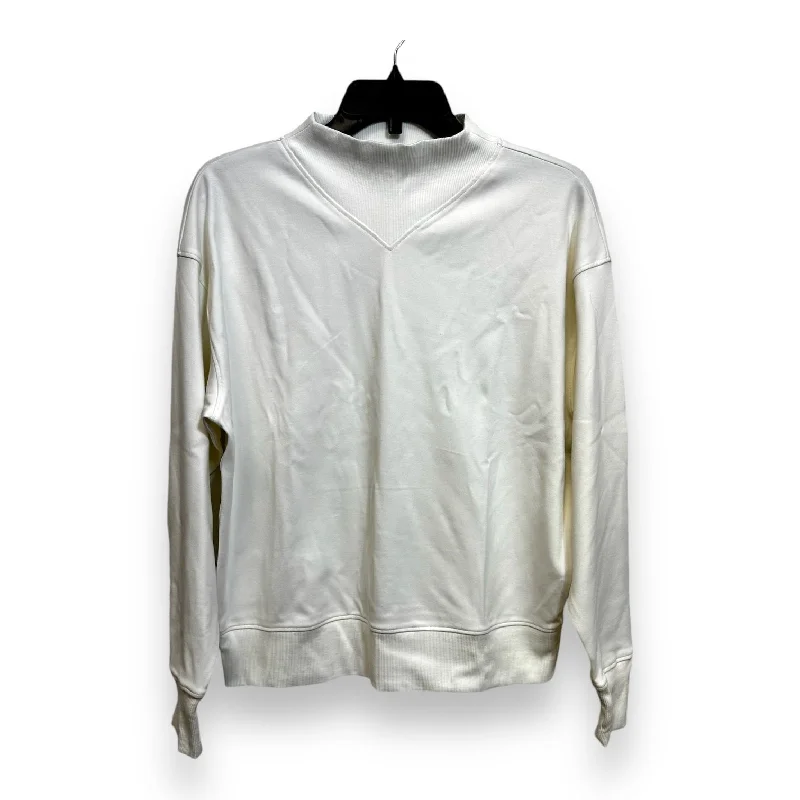 sweatshirts men diamond print -Athletic Sweatshirt Crewneck By Clothes Mentor In White, Size: S