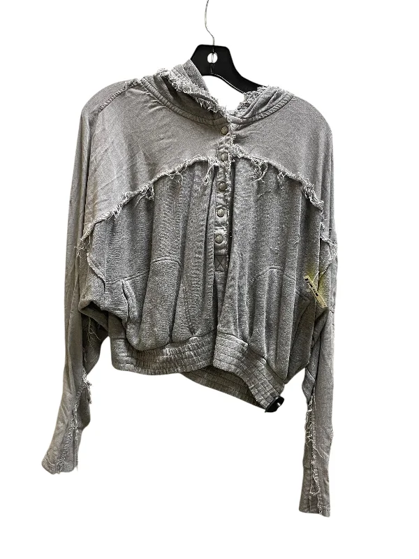 cable corduroy sweatshirts twist -Sweatshirt Hoodie By Free People In Grey, Size: S