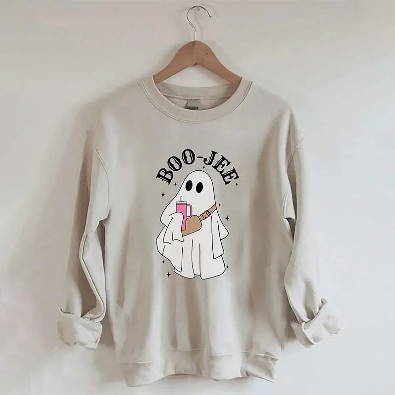 sweatshirts with lace trim -Boo Jee Ghost Sweatshirt