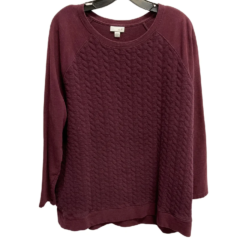 sweatshirts with lace cuffs -Sweatshirt Crewneck By J. Jill In Maroon, Size: Xl