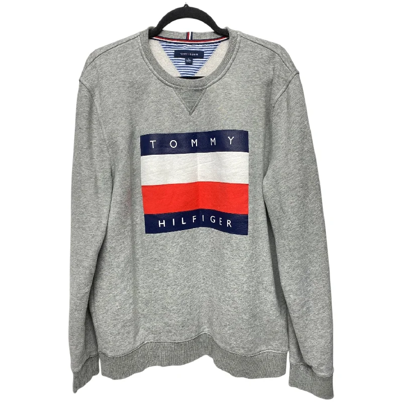 sweatshirts men colorblock -Sweatshirt Crewneck By Tommy Hilfiger In Grey, Size: Xl