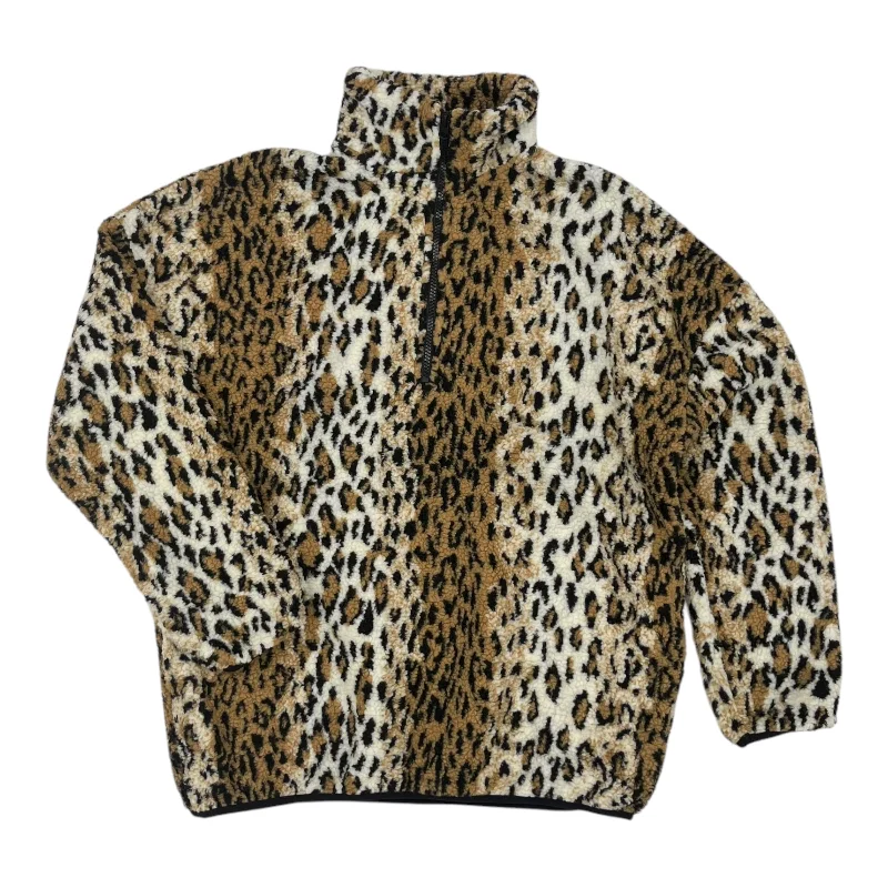 recycled corduroy sweatshirts green -Sweatshirt Collar By Clothes Mentor In Leopard Print, Size:L