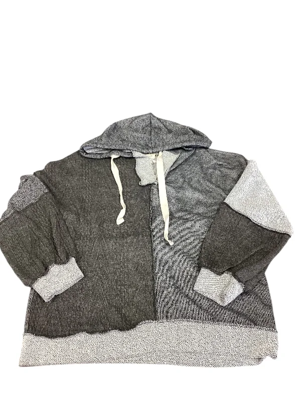 breathable silk sweatshirts airy -Sweatshirt Hoodie By Bibi In Grey, Size: L