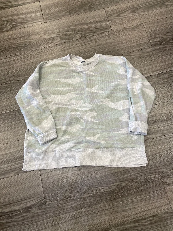 long sweatshirts relaxed flow -Sweatshirt Crewneck By Aerie In Camouflage Print, Size: L