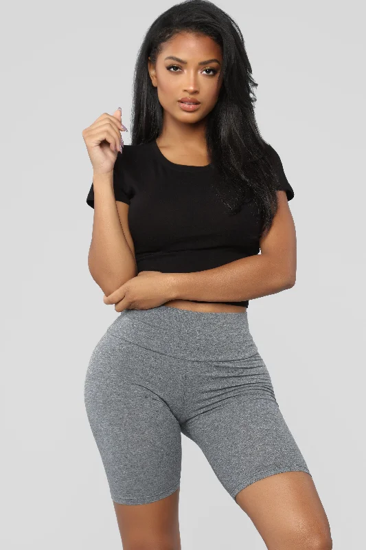 curry bold shorts -Brooke Biker Shorts - Grey