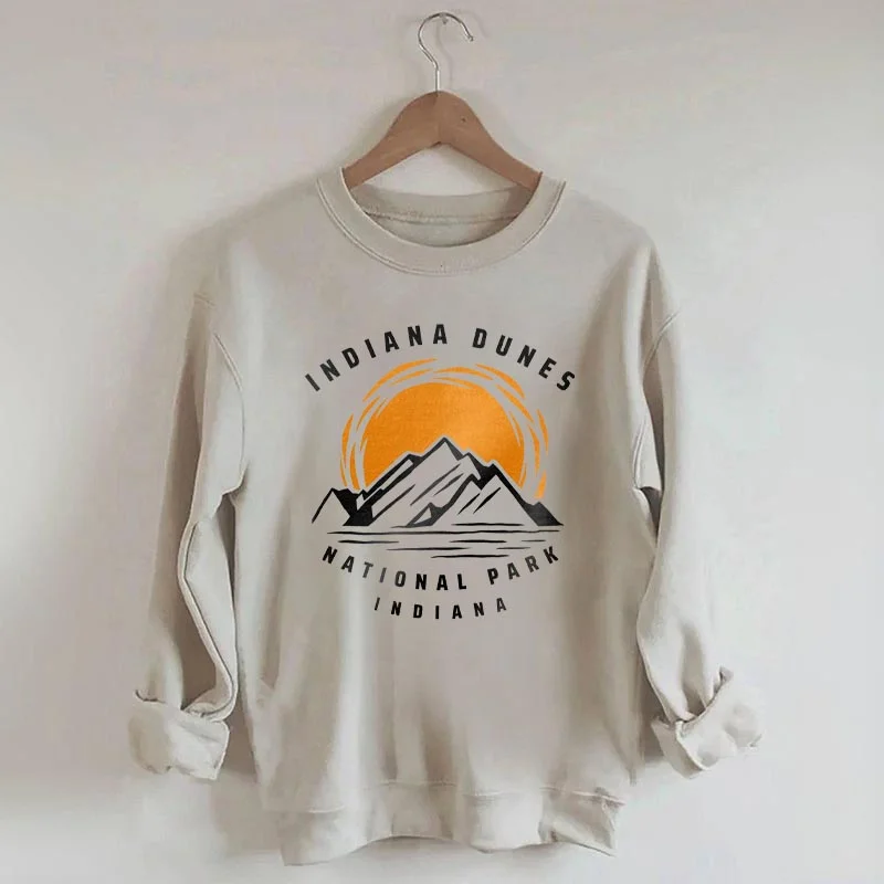 striped alpaca sweatshirts sleek -Indiana Dunes National Park Sweatshirt