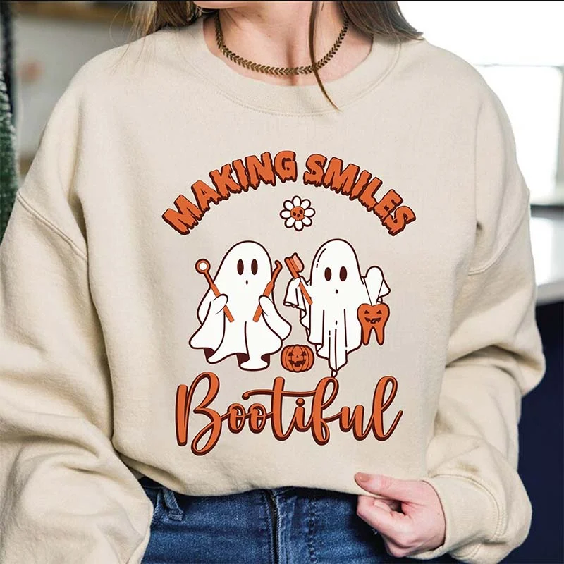 topaz sweatshirts warm glow -Halloween Dentist Teeth Dental Squad Sweatshirt