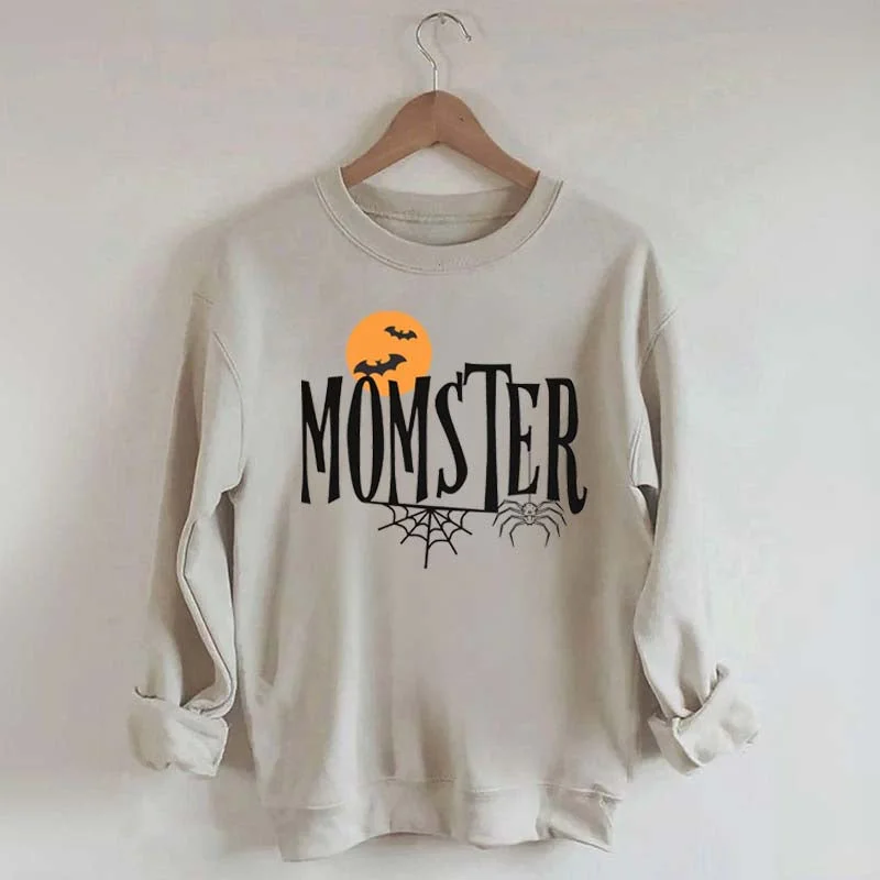 rust sweatshirts autumn tone -Funny Momster Halloween Sweatshirt