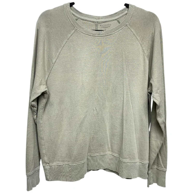 cropped sweatshirts trendy chic -Sweatshirt Crewneck By Athleta In Green, Size: L