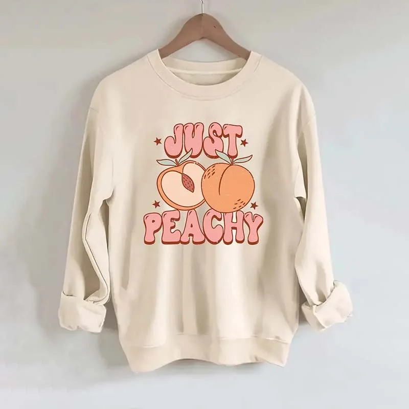 sweatshirts women soft amber -Just Peachy Print Women's Sweatshirt