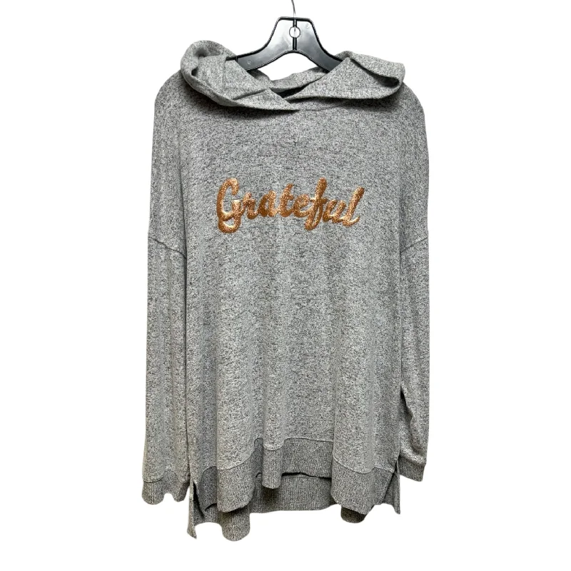 charcoal sweatshirts sleek design -Grateful Sweatshirt Hoodie By Lane Bryant In Grey, Size: 18