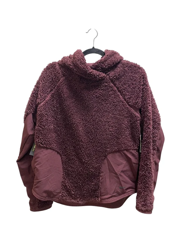 fuzzy hemp sweatshirts cozy -Sweatshirt Hoodie By Nike Apparel In Maroon, Size: S