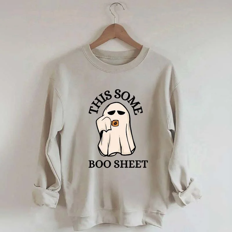 recycled bamboo sweatshirts green -This Some Boo Sheet Halloween Sweatshirt