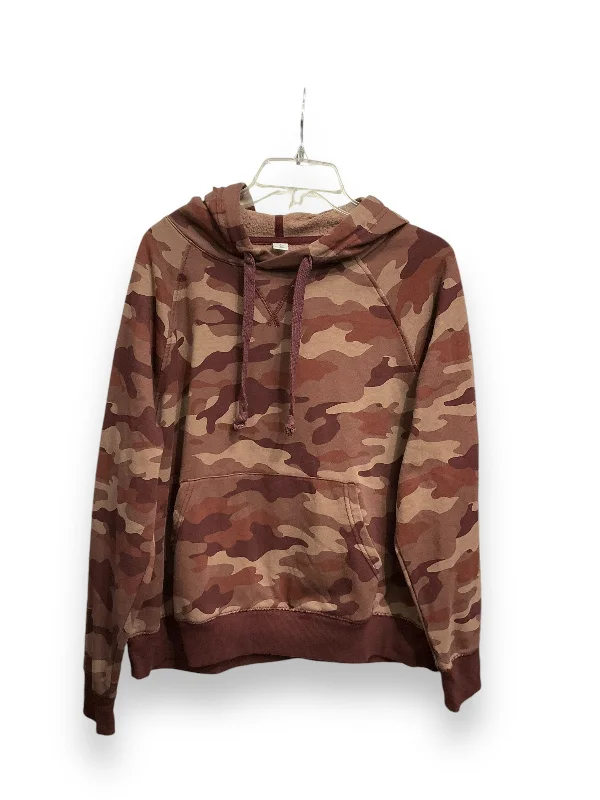 sweatshirts with applique logos -Sweatshirt Hoodie By Old Navy In Camouflage Print, Size: L