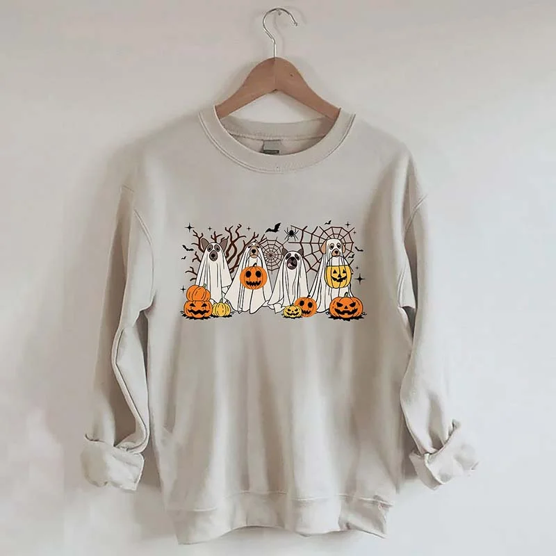 long sweatshirts elegant vibe -Dog Halloween Sweatshirt