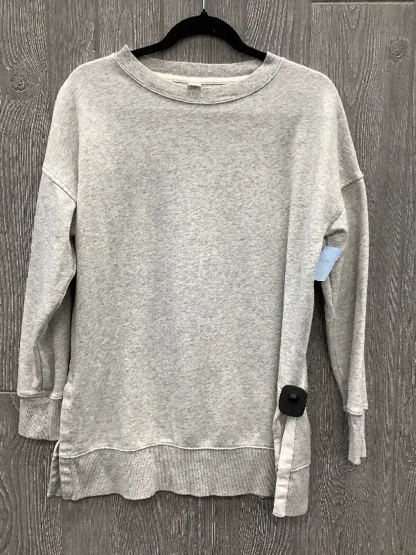 sweatshirts with drop hemline -Sweatshirt Crewneck By Old Navy In Grey, Size: S