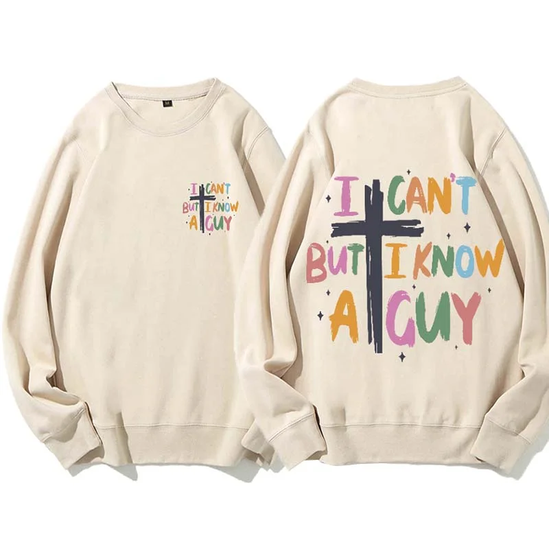 sweatshirts with sequin detailing -I Can't But I Know AGuy Sweatshirt