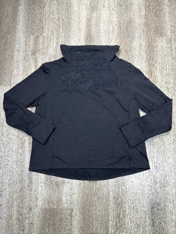 lightweight alpaca sweatshirts airy -Athletic Sweatshirt Collar By Fabletics In Black, Size: 1x