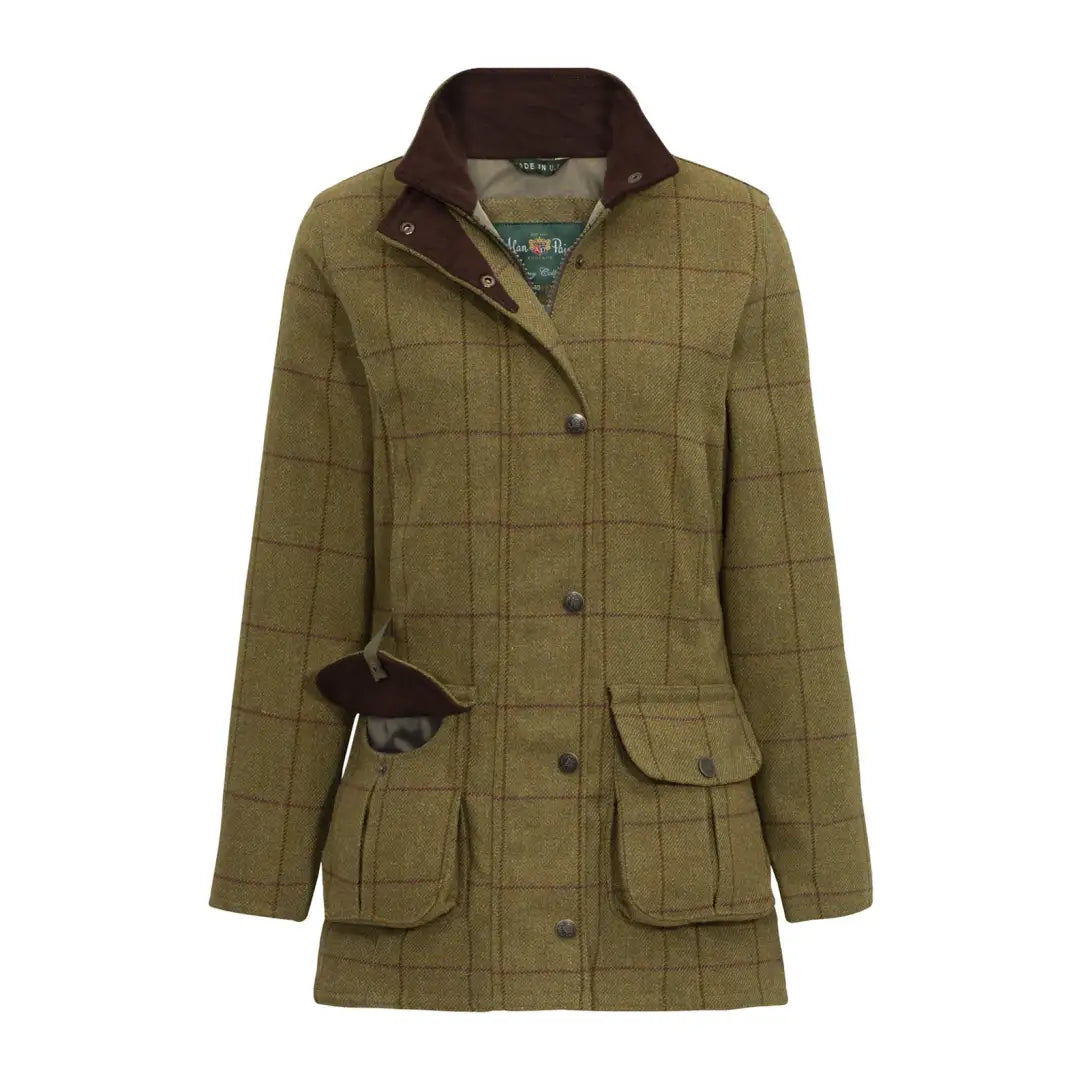 textured wool jacket tactile -Alan Paine Rutland Ladies Tweed Waterproof Coat