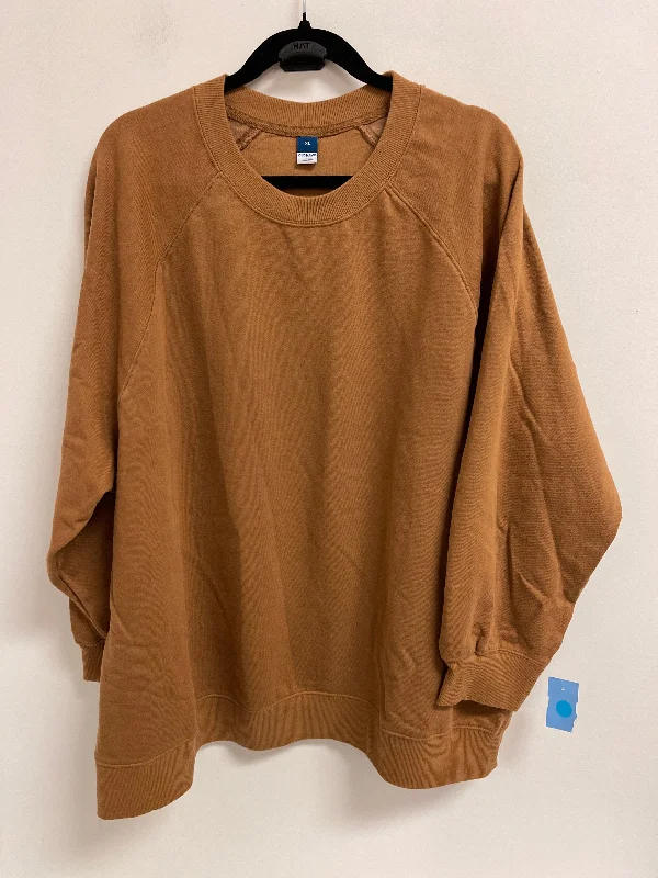 sweatshirts women deep teal -Sweatshirt Crewneck By Old Navy In Brown, Size: Xl