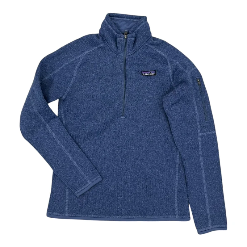 breathable tweed sweatshirts airy -Athletic Sweatshirt Collar By Patagonia In Blue, Size:S