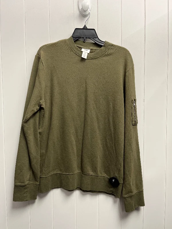 sweatshirts with pearl hem -Sweatshirt Crewneck By H&m In Green, Size: S