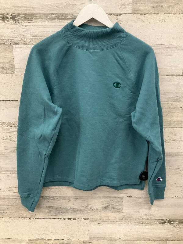 breathable bamboo sweatshirts airy -Sweatshirt Crewneck By Champion In Green, Size: M